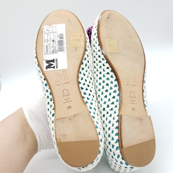 Missoni Pom-Pom Bianco Ballerina Flats SZ 38 EUC - Picture 5 of 8